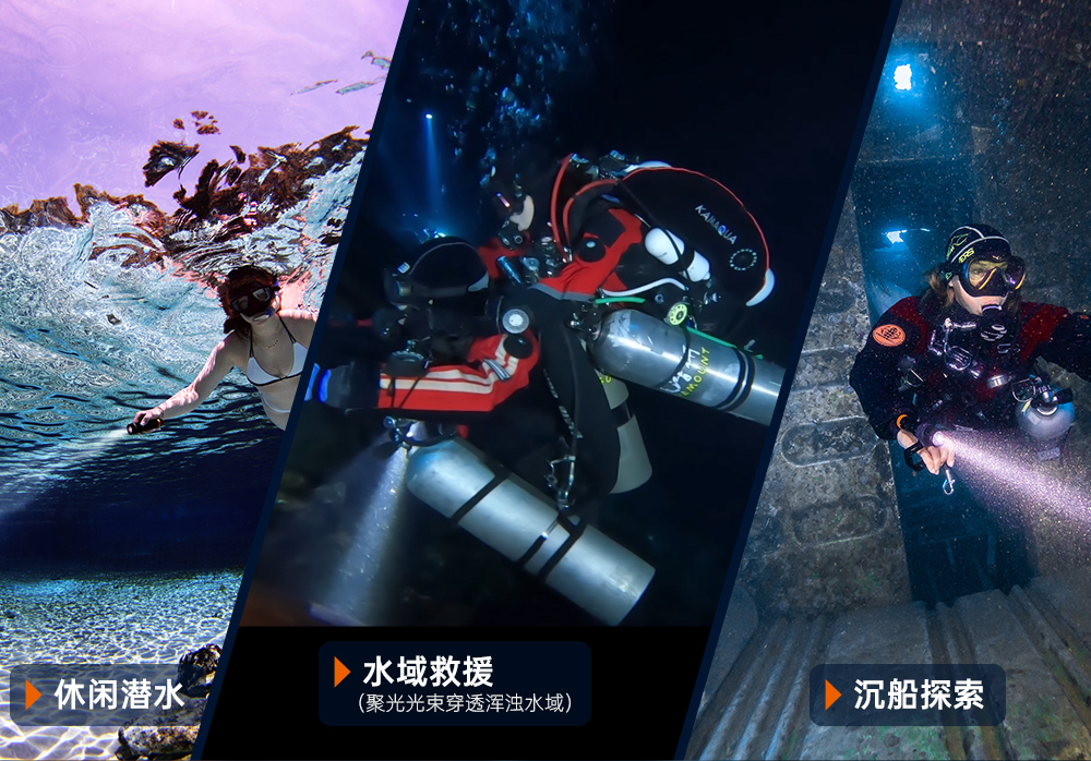 D530聚光潛水手電筒,休閑潛水照明,休閑潛(qián)水手電筒,休閑潛水補光燈, 虎(hǔ)鯨OrcaTorch