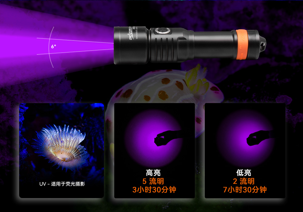 D530 UV 紫外線 潛水(shuǐ)攝影照明_潛水照明_水下攝(shè)影照明_潛水攝影補光(guāng)燈_ 91抖阴下载OrcaTorch